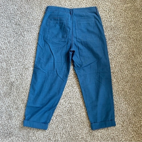 NWT J. Crew Re-Imagined Blue High Waist Cotton Ankle Pants Size 10 - Picture 4 of 11
